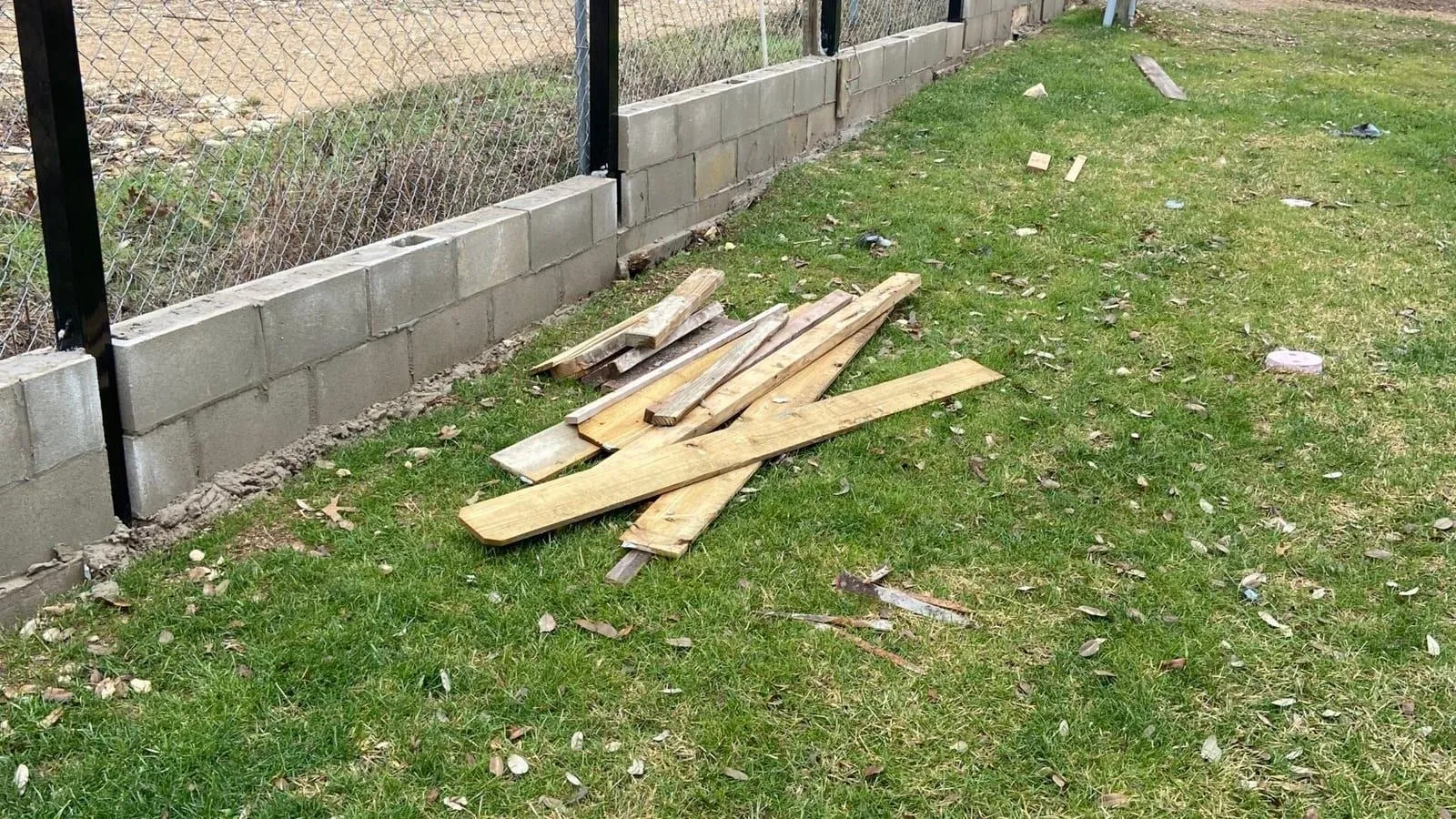 Stone patio with pergola installation
