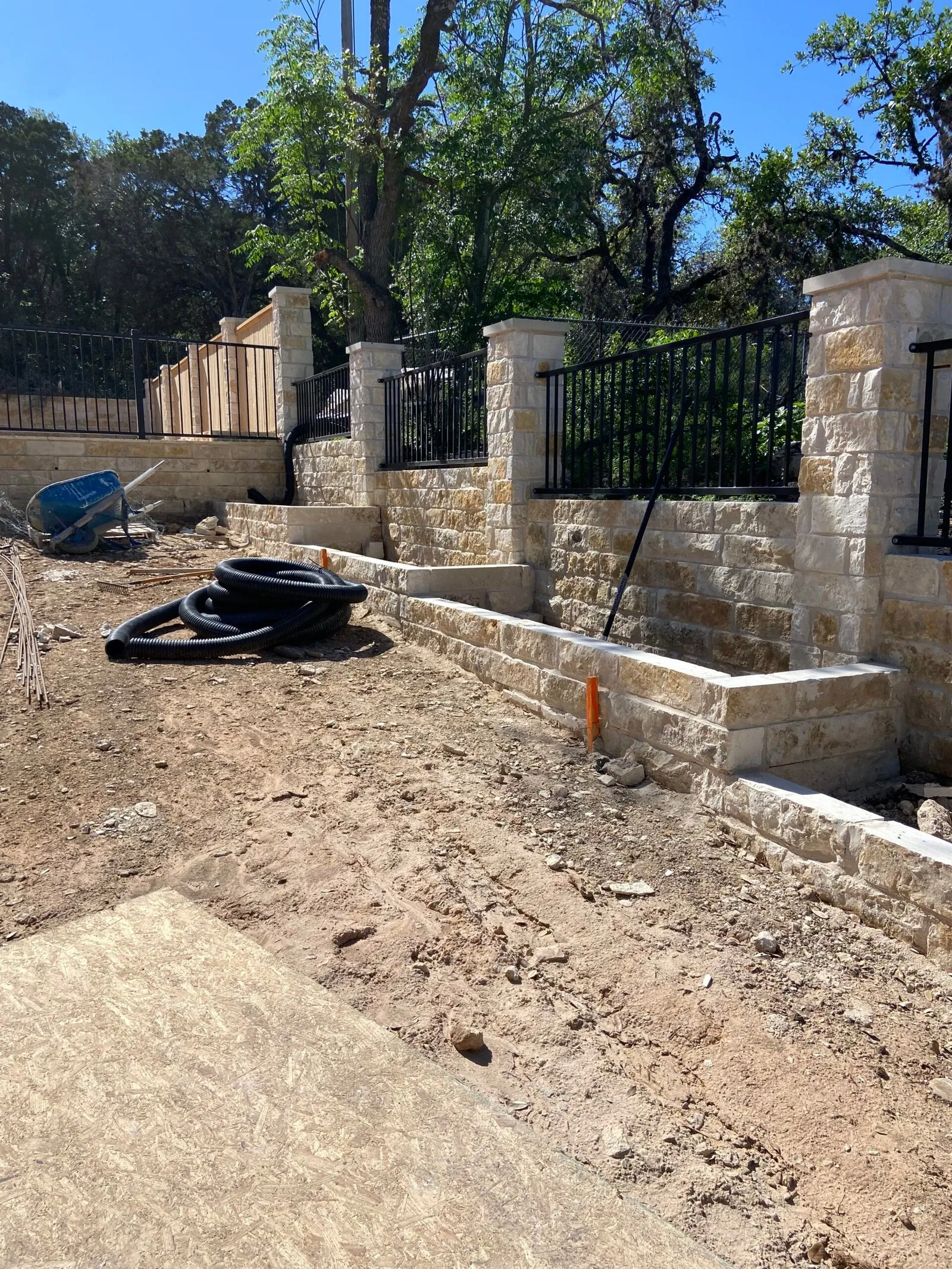 Pergola with climbing plants